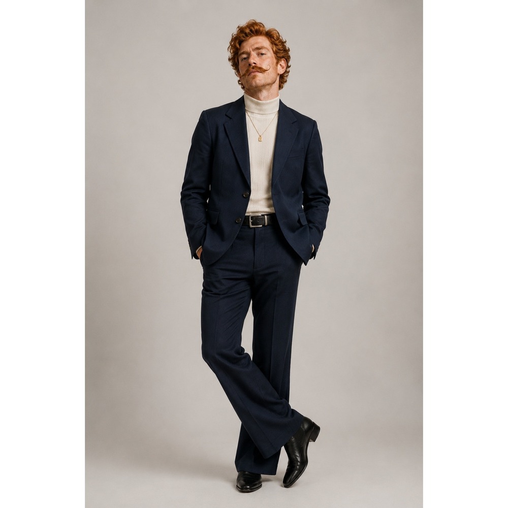 Vintage Bergamo Roma navy‎ blue suit jacket blazer size 40S